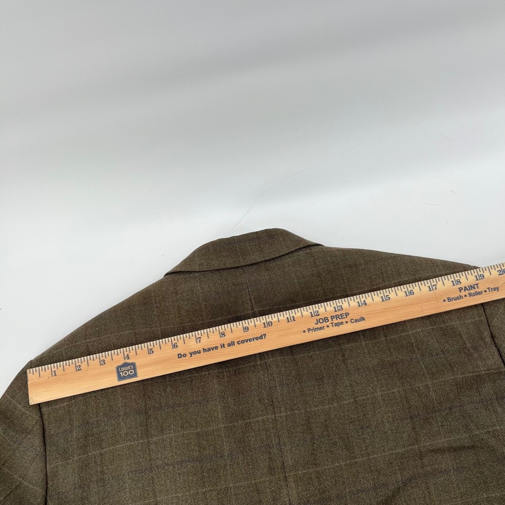 Jos A Bank 39R Blazer Mens Brown Plaid Silk Wool Blend Sport Coat 2 Button - Picture 9 of 13